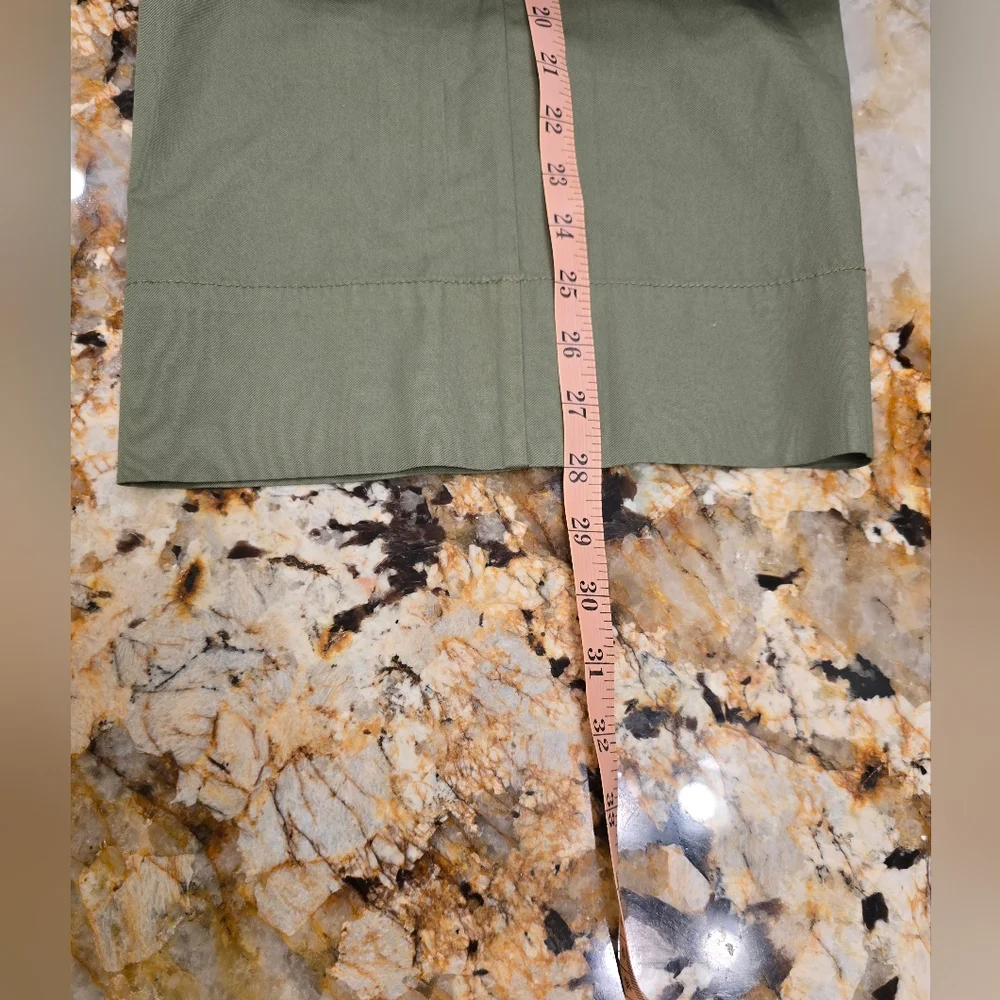 Loft Poplin Wide Leg Pants Green Size 8P - Picture 9 of 9